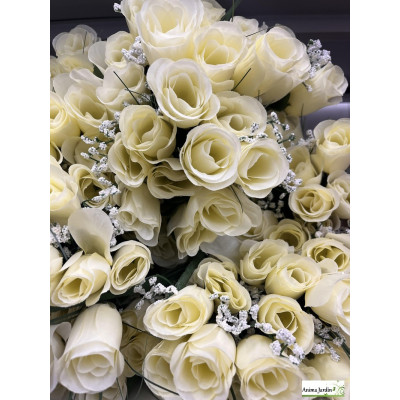 Piquet de 24 roses artificielles, H.55 cm