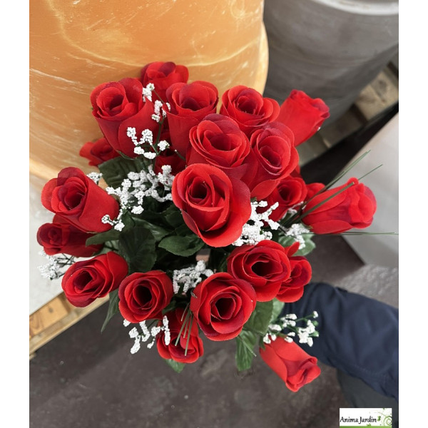 Piquet de 24 roses artificielles - H.55 cm