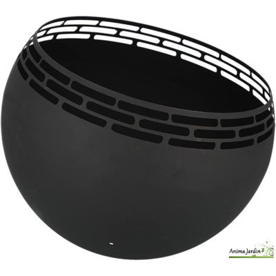 Braséro sphère en acier noir ajouré Ø.58 cm, Firos