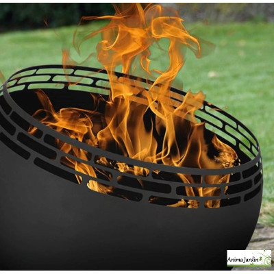 Braséro sphère en acier noir ajouré Ø.58 cm, Firos