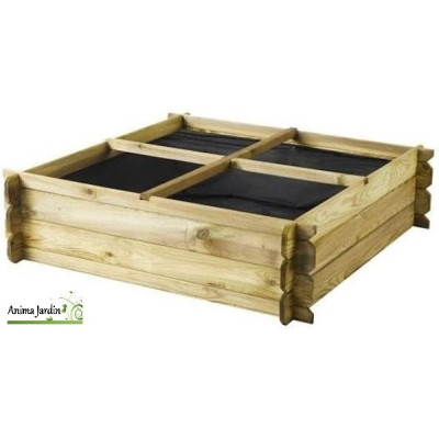 Carré potager en bois Basil 203L, L.100 cm