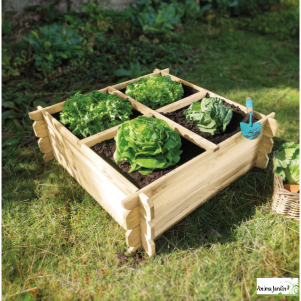 Carré potager en bois 4 cases - 203L - Basil