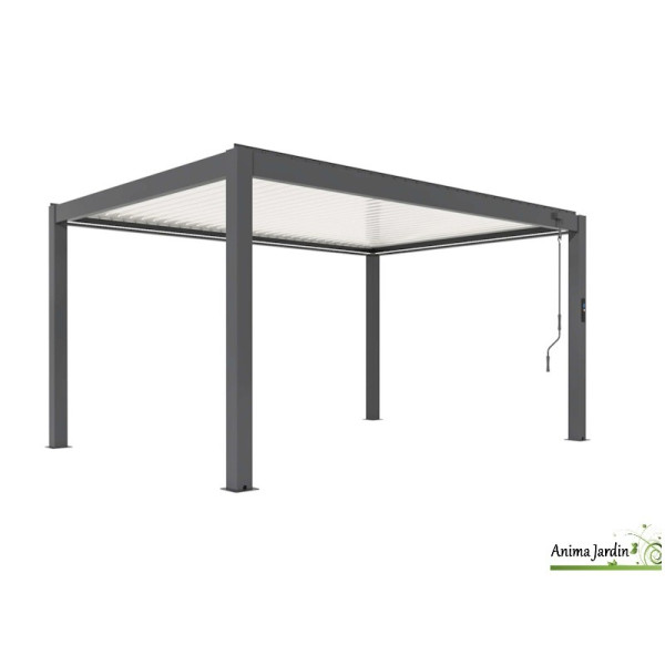 Pergola bioclimatique LED en aluminium, Mira Solar 3x4 m, ProLoisirs