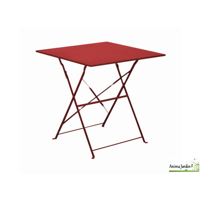 Table carrée pliante Cuba en acier, 2 personnes, ProLoisirs