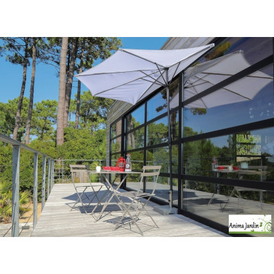 Table carrée pliante Cuba en acier, 2 personnes, ProLoisirs