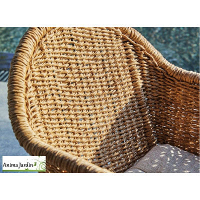 Fauteuil de jardin Tornado en acier et résine tréssée - ProLoisirs