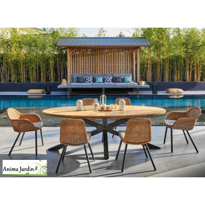 Fauteuil de jardin Tornado en acier et résine tréssée - ProLoisirs