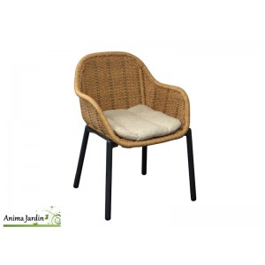 Fauteuil de jardin Tornado en acier et résine tréssée - ProLoisirs
