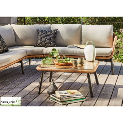 Salon de jardin d'angle tressée, Tornado, 5P - ProLoisirs