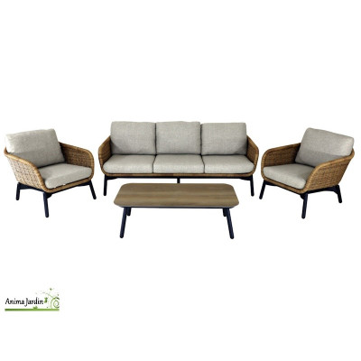 Salon de jardin tressée, Tornado, 5P - ProLoisirs