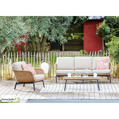 Salon de jardin tressée, Tornado, 5P - ProLoisirs