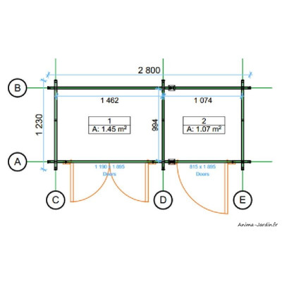 Armoire de jardin en bois, armoire murale, 2,52 m²