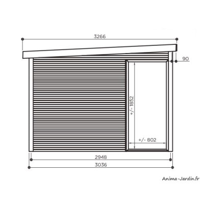 Abri de jardin en bois traité autoclave avec baies vitrées, Faro, 28 mm, 12,25 m²