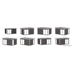 Abri de jardin en bois traité autoclave avec baies vitrées, Tavira, 28 mm, 12 m²