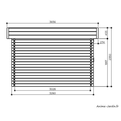 Abri de jardin en bois traité autoclave 40 mm, Viborg, toit plat, 11,89m², Solid