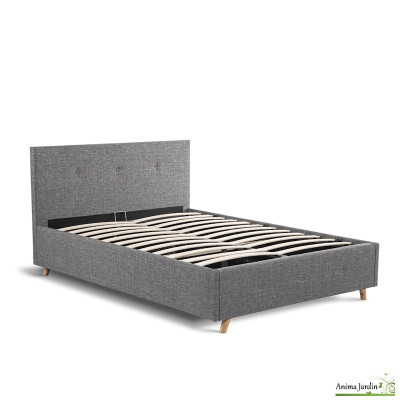 Lit coffre 160x200 cm - Scandinave gris anthracite - Mala