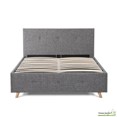 Lit coffre 160x200 cm - Scandinave gris anthracite - Mala