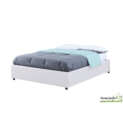 Lit coffre 140x190 cm avec sommier - Simili cuir Otto