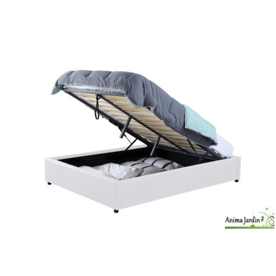 Lit coffre 140x190 cm avec sommier - Simili cuir Otto