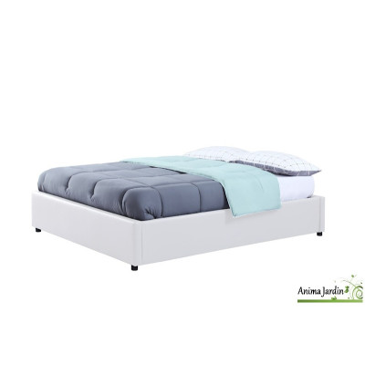 Lit coffre 140x190 cm avec sommier - Simili cuir Otto