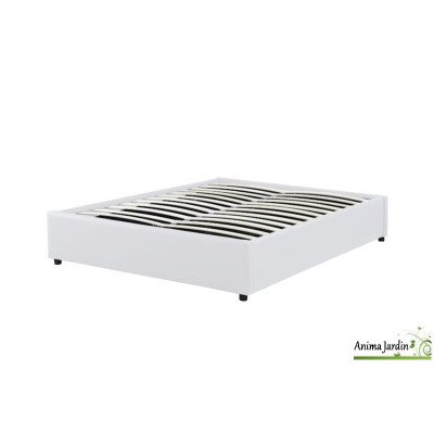 Lit coffre 140x190 cm avec sommier - Simili cuir Otto