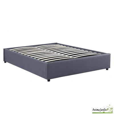 Lit coffre 140x190 cm avec sommier - Simili cuir Otto