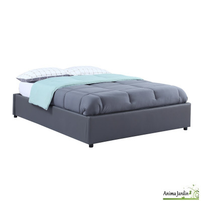 Lit coffre 140x190 cm avec sommier - Simili cuir Otto