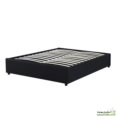 Lit coffre 140x190 cm avec sommier - Simili cuir Otto