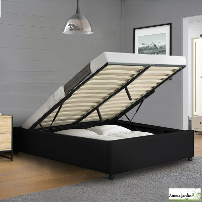 Lit coffre 140x190 cm avec sommier - Simili cuir Otto