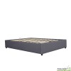 Lit coffre 160x200 cm avec sommier - Tissu gris Otto