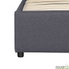 Lit coffre 160x200 cm avec sommier - Tissu gris Otto