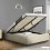 Lit coffre 140x190 cm avec sommier - Tissu beige Otto