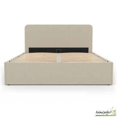 Lit coffre 140x190 cm avec sommier - Tissu - Louise