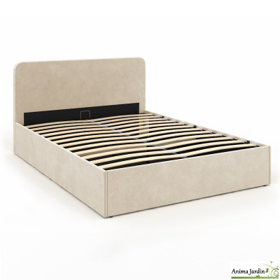 Lit coffre 140x190 cm avec sommier - Velours - Louise