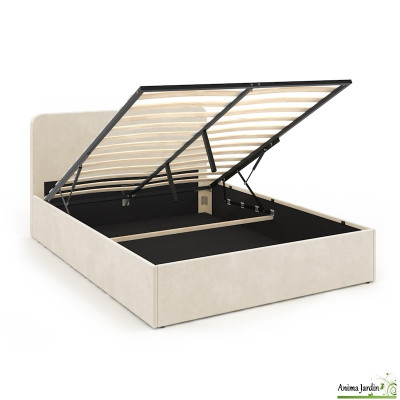 Lit coffre 160x200 cm avec sommier - Velours - Louise