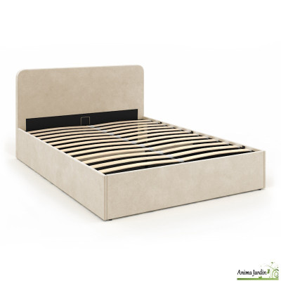Lit coffre 160x200 cm avec sommier - Velours - Louise