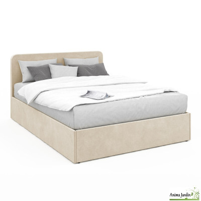 Lit coffre 160x200 cm avec sommier - Velours - Louise