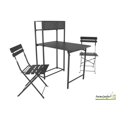 Salon de jardin 2P Set Balcon avec étagère - ProLoisirs