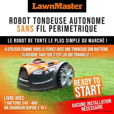 Robot tondeuse autonome, 24 V, sans fil périmétrique, Lawnmaster