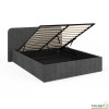 Lit coffre 160x200 cm avec sommier - Velours gris - Valentina