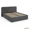 Lit coffre 160x200 cm avec sommier - Velours gris - Valentina