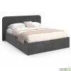 Lit coffre 160x200 cm avec sommier - Velours gris - Valentina