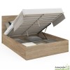 Lit coffre 140x190 cm avec sommier - Effet bois - Sicilia