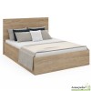 Lit coffre 140x190 cm avec sommier - Effet bois - Sicilia