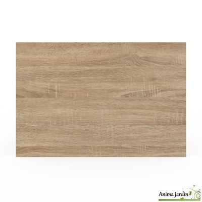 Lit coffre 140x190 cm avec sommier - Effet bois - Sicilia