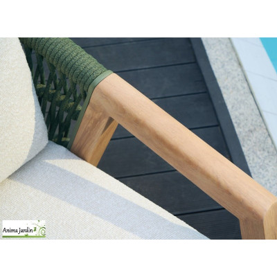 Salon de jardin Bois/Vert Batz, 5P - ProLoisirs