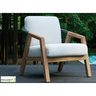 Salon de jardin Bois/Vert Batz, 5P - ProLoisirs