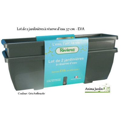 Jardinière à réserve d'eau Riviera EVA, 57 cm, achat/vente, pas cher