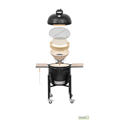 Barbecue Kamado Monolith - BASIC Noir + Chariot + Tablettes