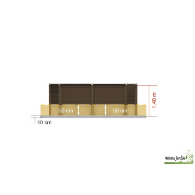 Piscine KIT décagonale Ø.4,55 Prof. 1,40m - Béton aspect bois - Naturalis